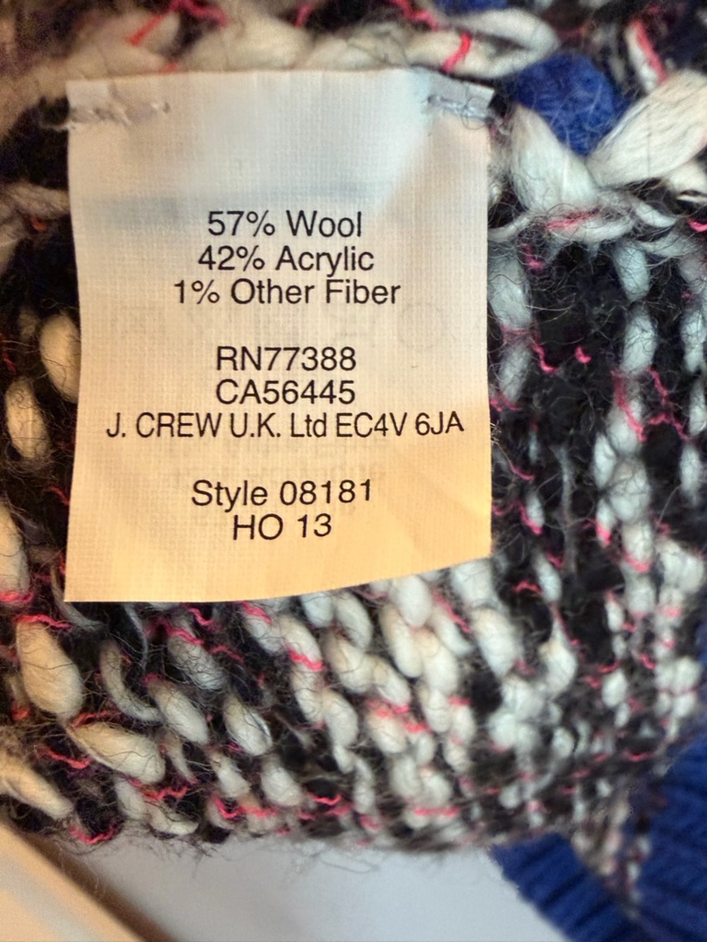 J. Crew Marled Knit Sweater with Burgundy, Black & White - Picture 4 of 4